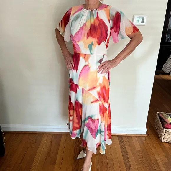 Maggy London Vibrant Abstract Midi Dress - Picture 1 of 2